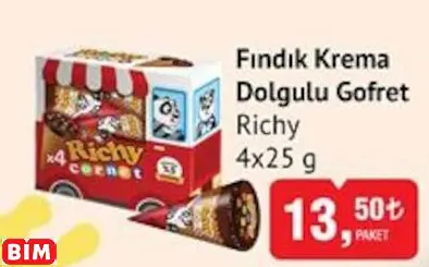 RİCHY  FINDIK KREMA DOLGULU GOFRET